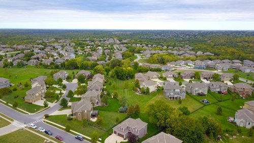 A suburban housing development.